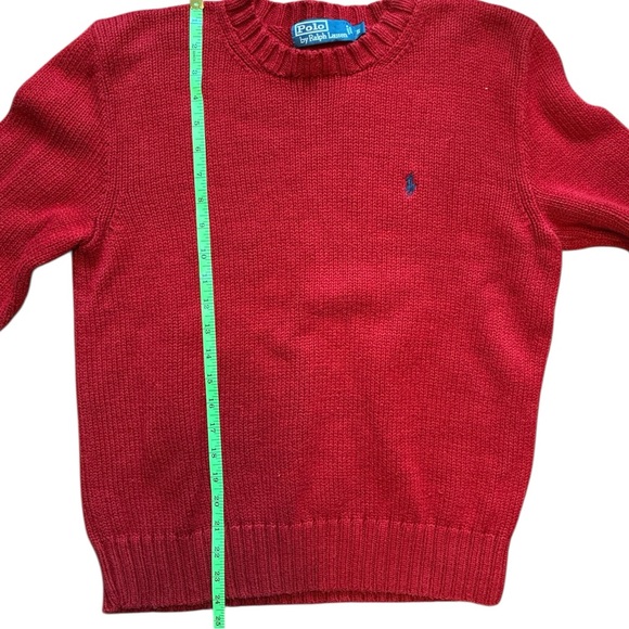 Polo Ralph Lauren Red Crewneck Cotton Knit Sweater 100% Cotton - Picture 9 of 9
